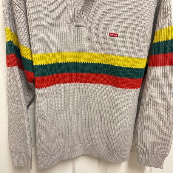 Supreme Small Box Striped Polo Sweater - Picture 3 of 15